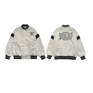 Áo khoác varsity bóng chày thêu chữ Evl